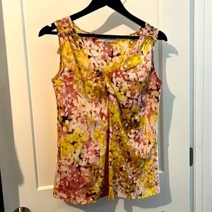 Small, LOFT, multicolored, sleeveless blouse.